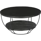 LivingFurn salontafel evan norris 85x85x44 cm mangohout / gecoat staal