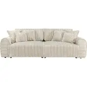 Vente-unique Vierzits slaapbank met diepere zit in grof ribfluweel beige TELARO