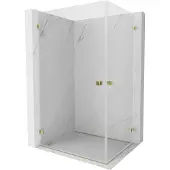 Mexen Lunar-B Duo draaideur douchecabine 100 x 90 , transparant, goud - 832-100L-090P-50-00