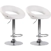 CLP 2x Barkruk Olinda - kunstleer, chroom frame - wit