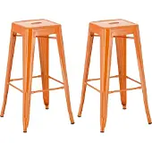 CLP Josh metalen barkruk (set van 2 stuks) - Oranje