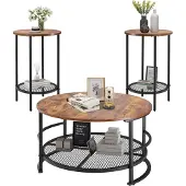 Vevor 3-delige ronde salontafelset (800 x 465 mm)