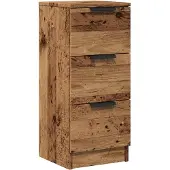 vidaXL Dressoir 30x30x70 cm bewerkt hout oud houtkleurig
