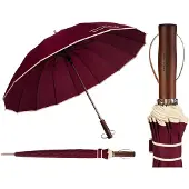 Peterson - Elegante Regeringsparaplu - Rood - Grote 128 cm - Stijlvolle Handgreep