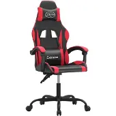 vidaXL Gamestoel draaibaar kunstleer zwart en rood