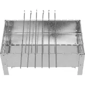 Mustang Mangal spiedergri, shashlikgrill, shashlik staande grill, 50x30x50 cm, inclusief 6 roestvrijstalen spiezen en grillrooster