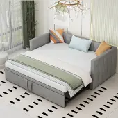 STILVORA Kinder Polsterbed 90x200 cm – Fluweel Beige – Met LED, USB-C & Opbergruimte – Stabiel Tot 200 kg – Inclusief Metalen Lattenbodem – Slaapkamer Meubel voor Jongens en Meisjes