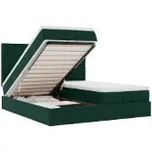 vidaXL Ottoman bed met matrassen 200x200cm fluweel donkergroen