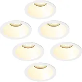 LEDVION – 6x LED Inbouwspot Rond Ø85mm – Wit – 3W – GU10 – 2700K – IP20