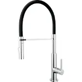 Ferro - Keukenkraan met flexibele arm en vuistdouche, zwart/chroom BLE4B