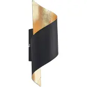 LINDBY Wandlamp Desirio, dimbaar, zwart, Woon-/ Eetkamer, metaal, Modern, wandlamp