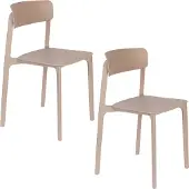 Housecraft living Set van 4 eetkamerstoelen Aldrik | kunststof bruin 48x79x47 cm eetkamerstoelen | NADUVI