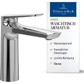 Villeroy & Boch Oasis wastafelmengkraan, zonder afloop, chroom, 114 mm
