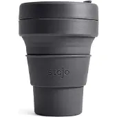 Stojo - Pocket Cup - Koffie Theebeker - 355 ml - Herbruikbaar - Opvouwbaar - Carbon