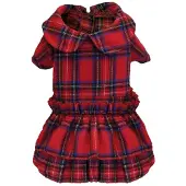 Croci kerstjurk schotse ruit rood 25 cm