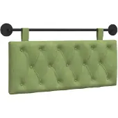 vidaXL Hangend hoofdbord Met LED-verlichting Lichtgroen Fluweel