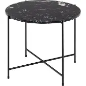 Giga Bijzettafel Arvid Marmer Zwart Ø52cm - Living