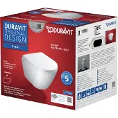 Duravit D-Neo compact hangtoilet randloos incl. softclose toiletbril met quickrelease glans wit