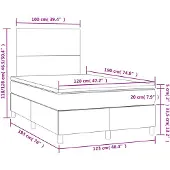 vidaXL Boxspring met matras en LED kunstleer grijs 120x190 cm