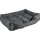 Duvo+ duvoplus Duratex Hondenmand - Hondenbed met Brede Randen & Uitneembaar Kussen - Afneembare Hoes & Anti-slip - XL 120x80x25cm - Donkergrijs