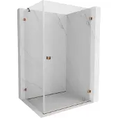 Mexen Lunar-B douchecabine uitslaand rechts 85 x 80 , transparant, roségoud - 832-085-080-60-00-P