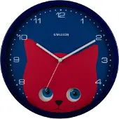 Karlsson wandklok peekaboo cat donker- Ø30,8cm