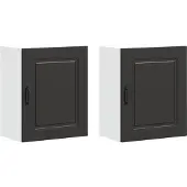vidaXL Keuken Wandkasten 2 stuks "Kalmar" Zwart Geengineerd Hout