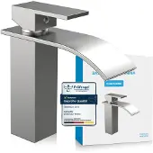 Bächlein Wastafelkraan Tamina waterval-design - Geborsteld RVS