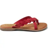 Lazamani Slippers Dames Rood Leer Maat 38