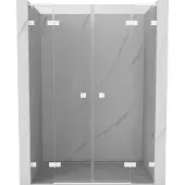 Mexen Lunar L Duo openslaande douchedeur 150 , transparant, wit - 834DL-150-000-20-00