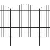 vidaXL Tuinhek met puntige bovenkant, staal, 1506 x 200 cm, zwart