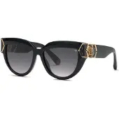 Philipp Plein Zonnebril SPP176M 56/16/140 Glanzend Zwart Acetaat VROUW SPP176M