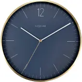 Nextime Essential - wandklok Kleur: goud/blauw