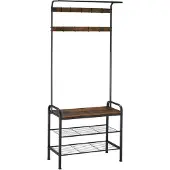 TecTake - kapstok garderobekast Wichita - industrieel donkerbruin - 404533