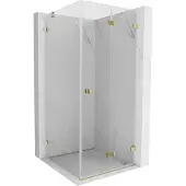 Mexen Lunar-F opvouwbare douchecabine rechts 80 x 80 , transparant, goud - 836-080-080-50-00-P
