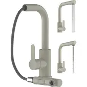 Granitan Beige Keukenkraan met Uittrekbare Uitloop, 2 Straalsoorten