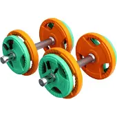 Gorilla Sports Dumbellset 20 kg Gripper Gietijzer Rubber Coating - Veersluiting