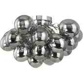 LUCANDE Plafondlamp Diborah, dimbaar, alu / grijs / zink, Woon-/ Eetkamer, Glas, Design, plafondlamp