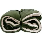 Unique living Lars coral fleece/suede plaid winter green 150x200 cm
