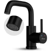 Mirlux Wastafel Kraan Zwart - Wastafel Mengkraan Badkamer - Wastafelkraan - Fonteinkraan / WC Kraan - Kraantje - Koudwaterkraan & Warmwaterkraan - Toiletkraan Koud Water & Warm Water