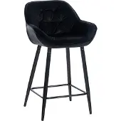 CLP Barkruk Gibson - fluweel, metalen poten, zwart - Zwart
