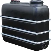 Graf ruimtebesparende tank 2000 L zwart van voedselveilig PE