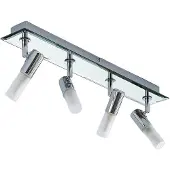 LINDBY spot Zela, lengte 53 cm, chroom, 4-lamps dimbaar, chroom / zilver, Badkamer, metaal, Modern, buitenspot