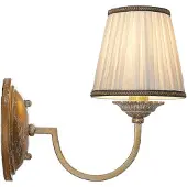 LINDBY Wandlamp Lumiel, dimbaar, brons / oud-messing, Woon-/ Eetkamer, Textiel / Stof / Zijde, Landelijk, Wandlamp