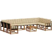 vidaXL Buiten bank set 11 st Natuurlijk en Beige