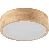LINDBY Plafondlamp Tanju, dimbaar, hout licht, Woon-/ Eetkamer, Hout, Landelijk, plafondlamp hout