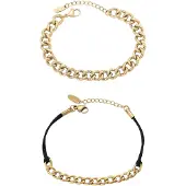 Faina Armband goud / zwart