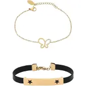 Faina Armband goud / zwart