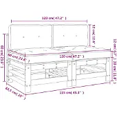 vidaXL - Middenbanken - met - kussens - 2 - st - massief - grenenhout