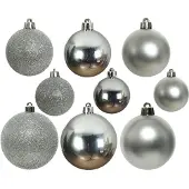 Décoris Kerstbal Zilver D 4 / 5 / 6 Cm 30 Stuks
